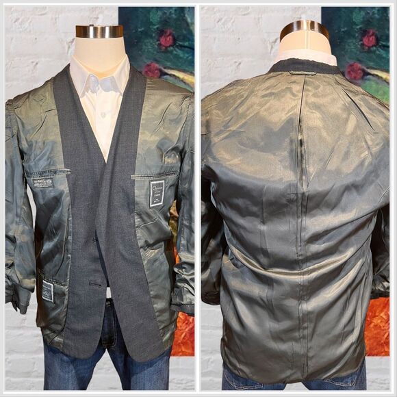 Christian Dior Monsieur Paris 40R Slim Mens Dark Gray Blazer Sport Coat Jacket - Picture 7 of 12